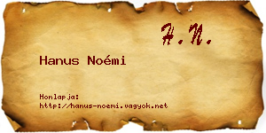 Hanus Noémi névjegykártya